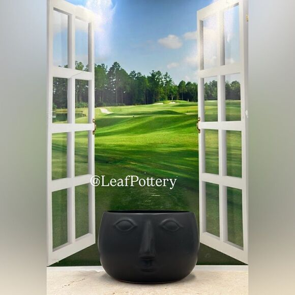 Lowy Black Ceramic Planter Pot without drainage hole - Picture 1 of 8